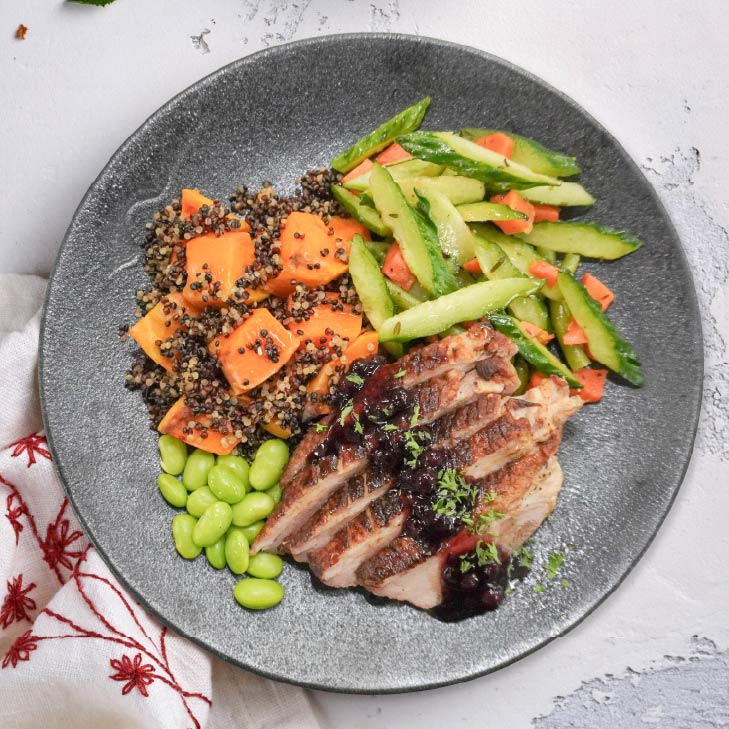 B. Grilled Duck Breast w/ Mixed Berry Balsmic Reduction & Quinoa Mix Pumpkin - 21/02/25