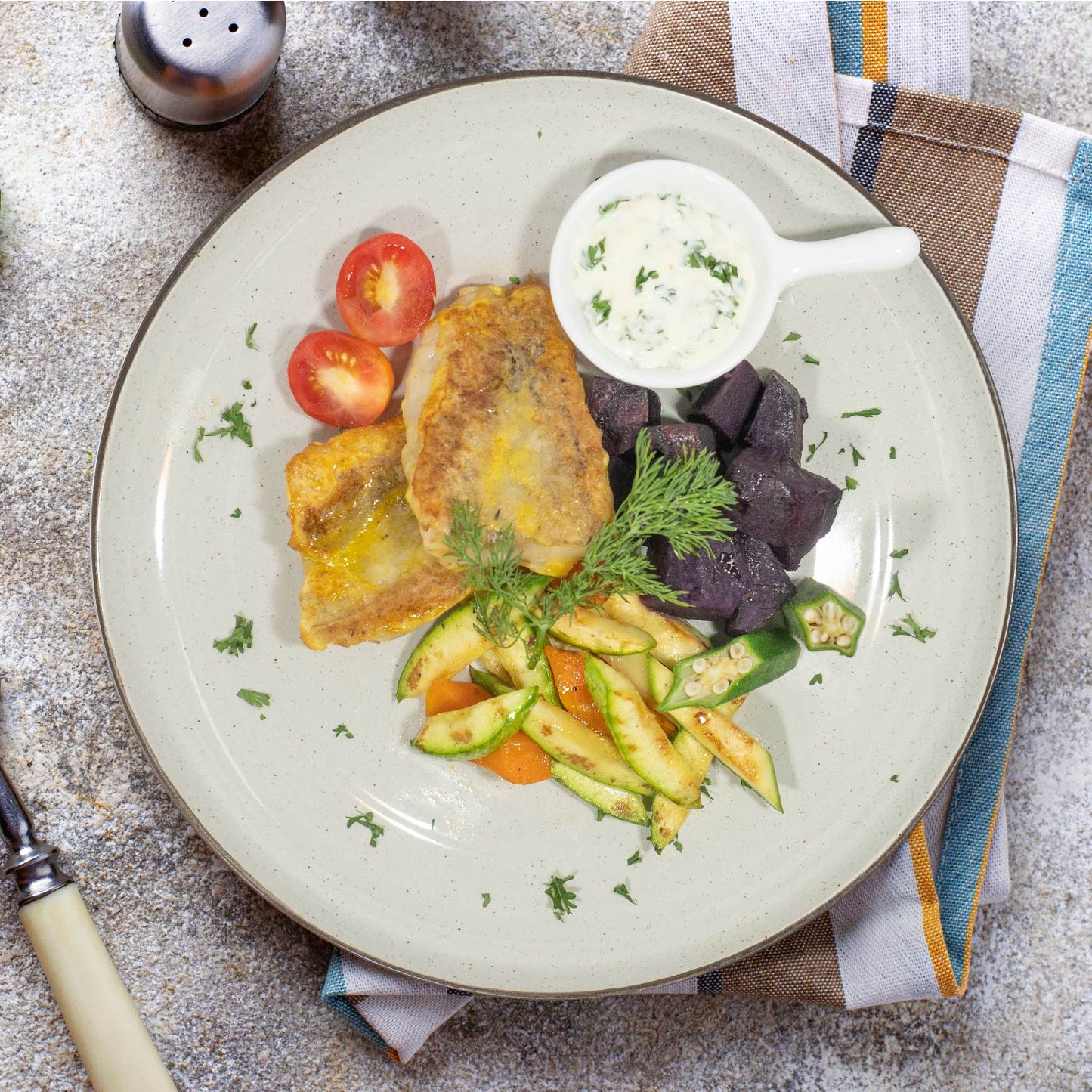 A. Grilled Fish W/ Baked Sweet Potato And Low-Fat Tartare Sauce - 11/09/25