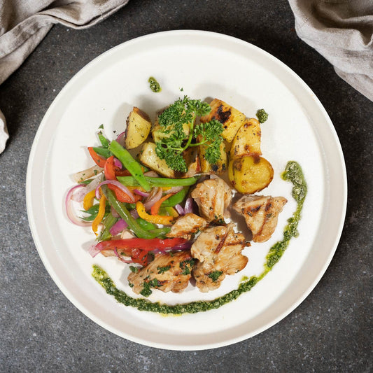 A. Grilled Chicken W/ Garlic Potatoes And Pesto Sauce - 12/09/25