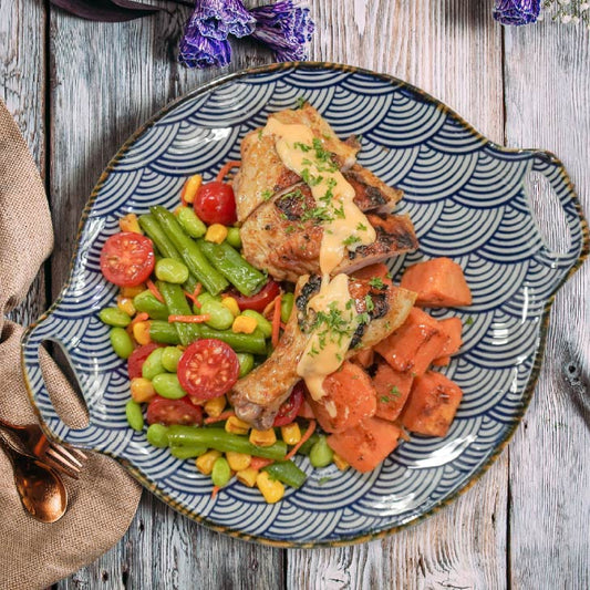 A. Catalina Style Roast Spring Chicken W/ Seasonal Greens And Sweet Potato - 09/05/25