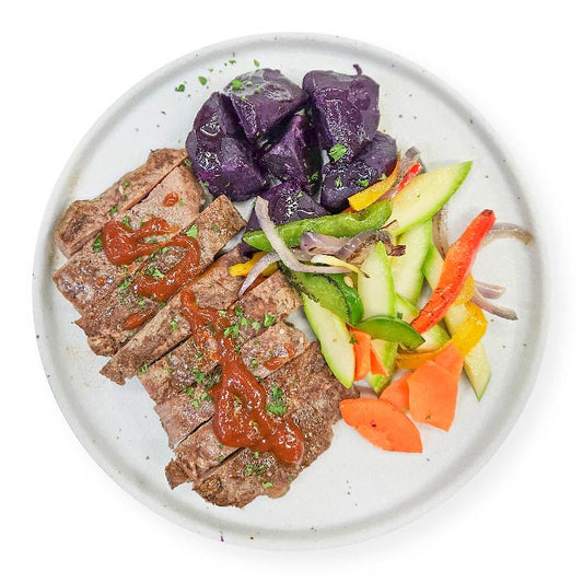 E. Grilled Rib Eye w/ Texas BBQ Sauce & Sweet Potato - 12/05/25