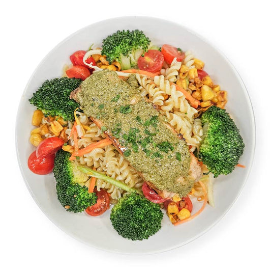 D. Grilled Salmon w/ Pesto Sauce & Fusilli Pasta - 12/05/25