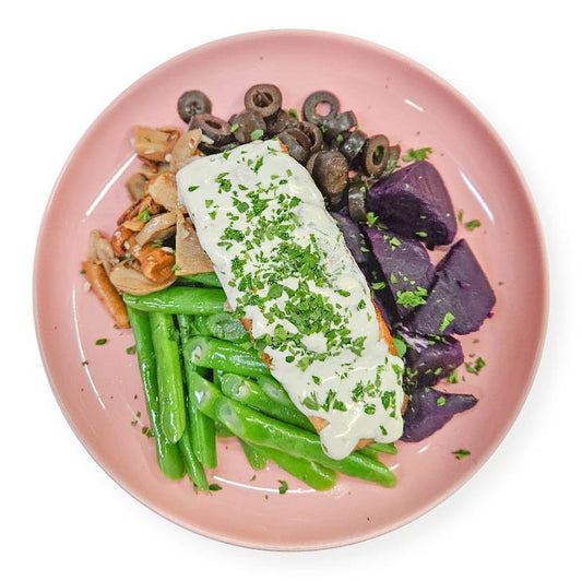 D. Grilled Salmon w/ Low-Fat Garlic Aioli & Sweet Potato - 27/05/25