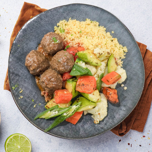 A. Moroccan Braised Meatballs And Chickpeas Cous Cous Mix Grains - 16/09/25
