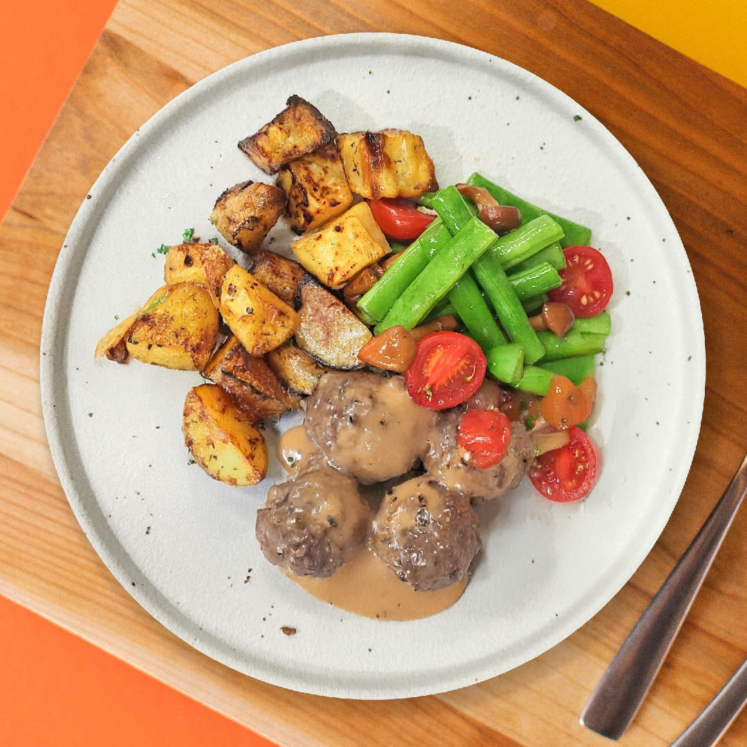 C. Oven Roasted Meatball W/ Truffle Sauce And Roast Potato Hash - 09/09/25