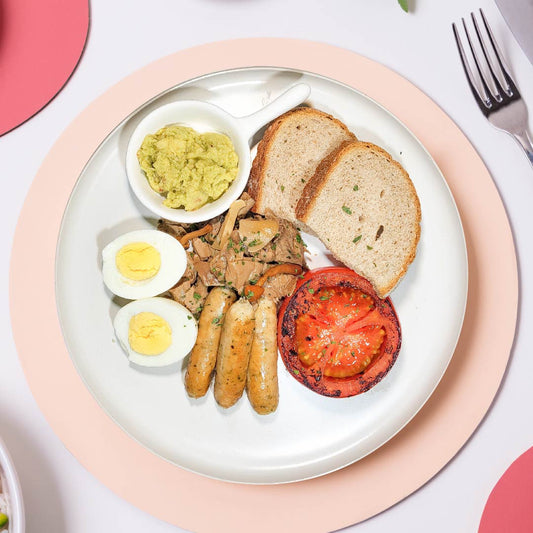 A. Boiled Eggs W/ Chicken Sausages, Grilled Tomato, Mushrooms, Guacamole & Rye Bread - 27/08/25
