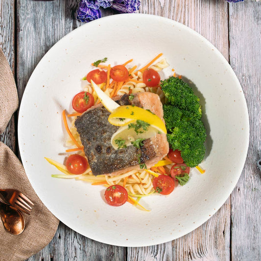 C. Cajun Grilled Salmon W/ Low-Fat Fusilli Pasta Salad & Lemon Dill Sauce - 21/08/25