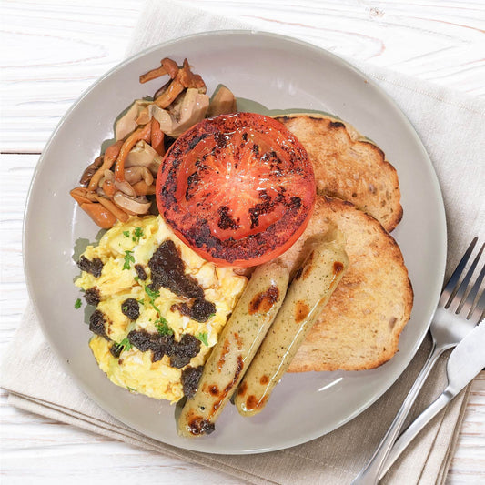 A. Scrambled Egg W/ Truffle, Chicken Sausage, Grilled Tomato, Mix Mushrooms And Wheat Bread - 03/09/25